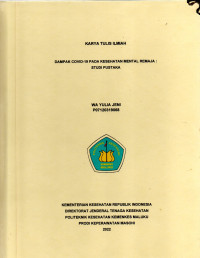 Image of DAMPAK COVID-19 PADA KESEHATAN MENTAL REMAJA : STUDI PUSTAKA
