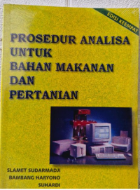 Image of Prosedur Analisa Untuk Bahan Makanan & Pertanian